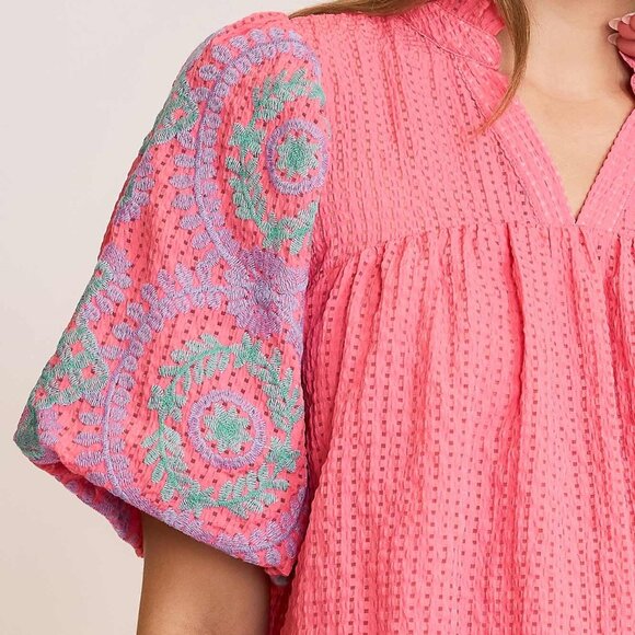 UMGEE Checkered Seersucker Top - Picture 5 of 6